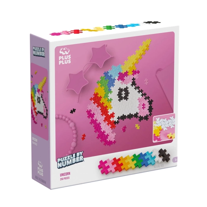 PLUS-PLUS PUZZLE BY NUMBER UNICORN 250 PCS