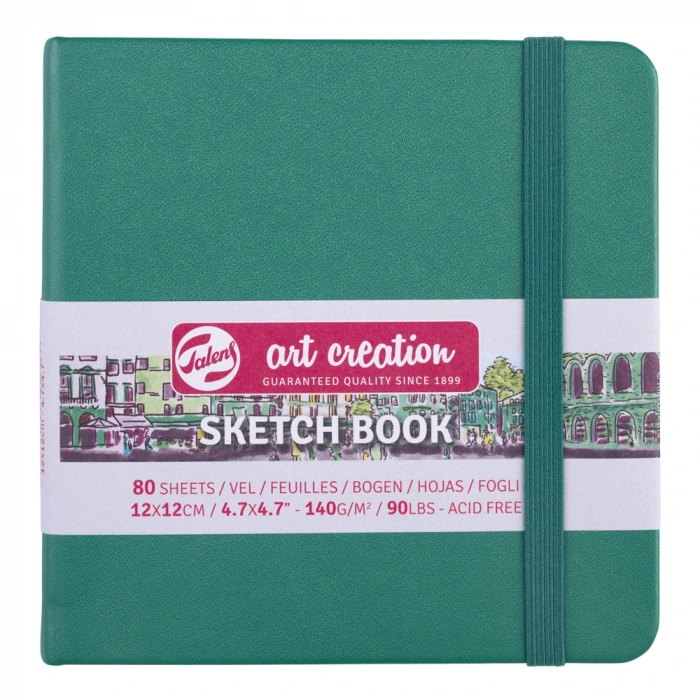 Talens Art Creation Sketch Book Eskiz Defteri 80 Yaprak 140 g 12x12 cm Orman Yeşili