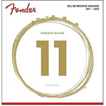 Fender 80/20 Bronze Acoustic Strings Ball End 70CL .011-.050 Gauges String Sets - Akustik Gitar Teli
