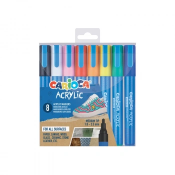 CARİOCA AKRİLİK PAİNT MARKER SU BAZLI BULLET UÇ 8Lİ