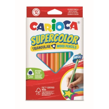CARİOCA SUPERCOLOR MAXI ÜÇGEN KURU BOYA KALEMİ 12Lİ
