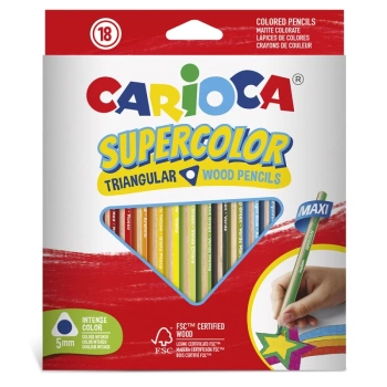 CARİOCA SUPERCOLOR MAXI ÜÇGEN KURU BOYA KALEMİ 18Lİ