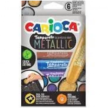 CARİOCA TEMPERELLO STICK POSTER BOYAMA KALEMİ METALİK 6LI