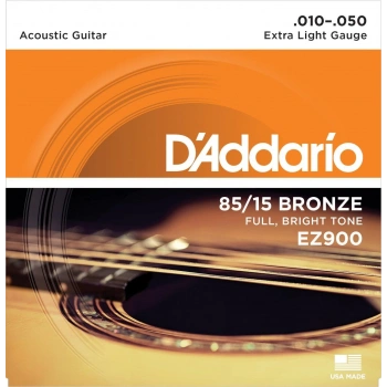 DADDARİO EZ900 AKUSTİK GİTAR TEL SETİ, 85/15 BRONZE, EXTRA LIGHT