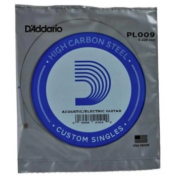 DADDARİO PL009 ELEKTRO VE AKUSTİK TEK TEL, E-(Mİ), HIGH CARBON ST