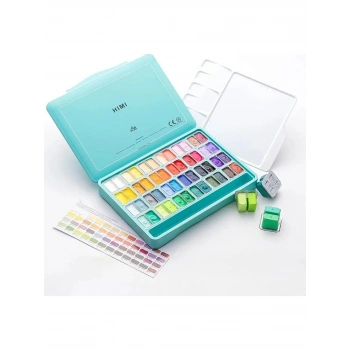 Himi Twin Cup Gouache Set- 48 colours (green case)