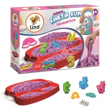 Lino Kinetik Kum Seti DİNAZORLAR (350 gr Kum + Tepsi + 6 Kalıp)