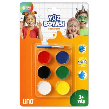 LİNO YÜZ BOYASI 6 RENK TABLET FIRÇALI (YIKANABİLİR)