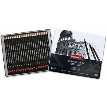 Derwent Graphic dereceli kalem seti 24Lü Teneke Kutu