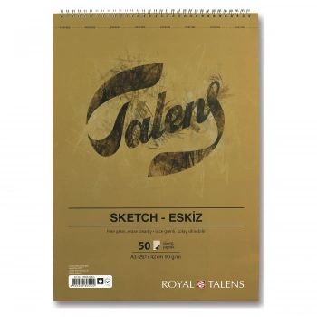 Talens sketch eskiz  90 Gr - A3 -50 Yaprak Spiralli DEFTER