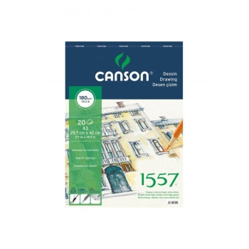1557 RESİM VE ÇİZİM BLOK 180GR A3 20YP ÜSTTEN SPİRALLİ canson