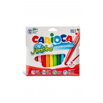 CARİOCA JUMBO SÜPER YIKANABİLİR KEÇELİ BOYA KALEMİ 12Lİ