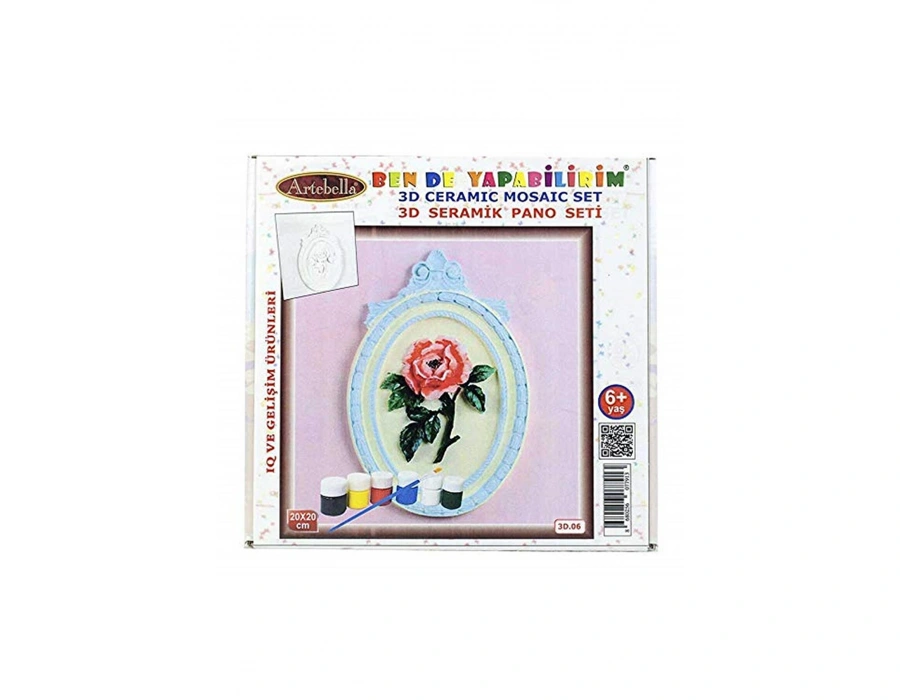 3d-06 artebella seramik boyama set 20x20 cm
