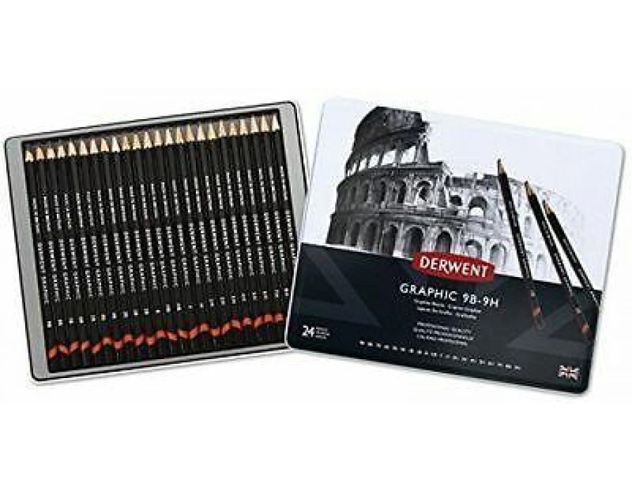 Derwent Graphic dereceli kalem seti 24Lü Teneke Kutu