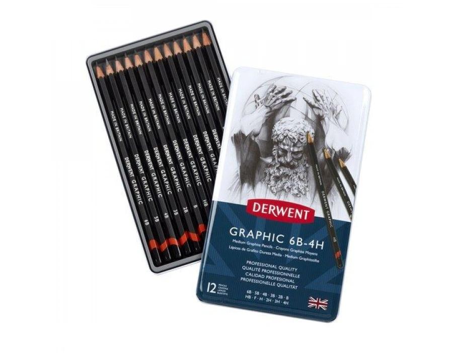 Derwent Graphic 6B-4H - 12li Teneke Kutu