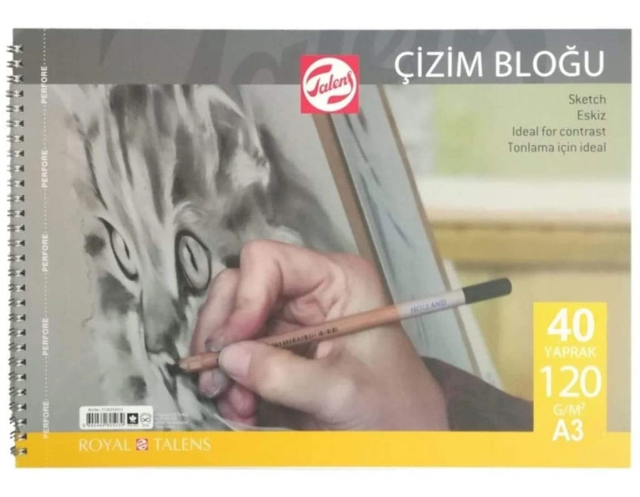 Talens Çizim Ve Resim Bloğu 120 Gr - A3 - 40 Yaprak Spiralli DEFTER