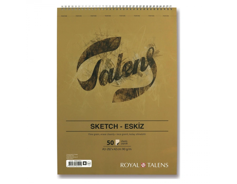 Talens sketch eskiz  90 Gr - A3 -50 Yaprak Spiralli DEFTER