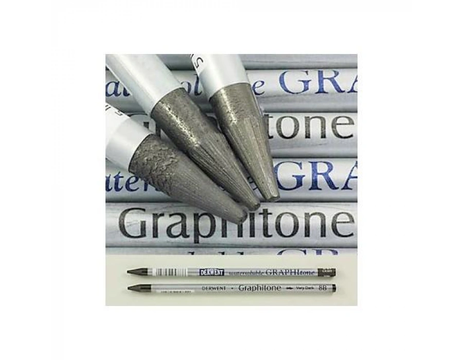Derwent Watersoluble Graphitone Suda Çözünebilen Ağaçsız Grafit Kalem 6B - Dark Wash