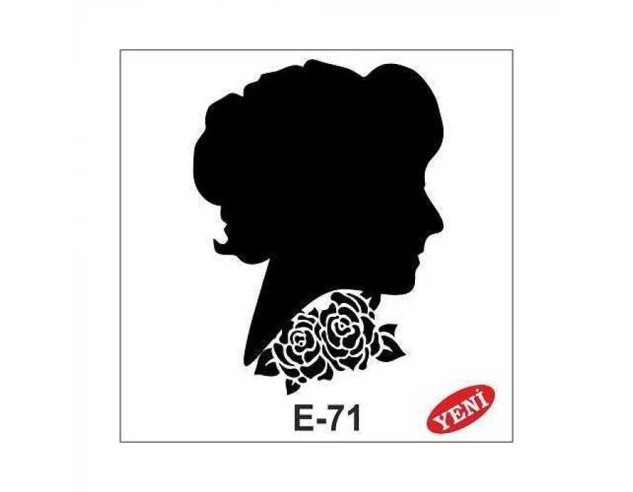 Artebella E Serisi Stenciller baskı E-71 Stencil 10x10cm