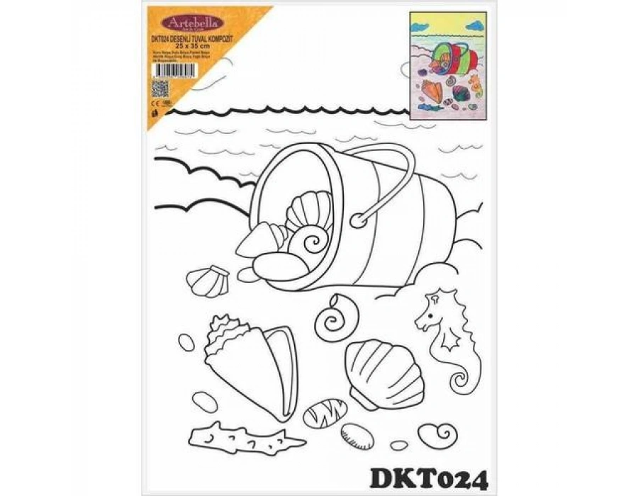 DKT024 desenli tuval kompozit boyama 25x35 cm