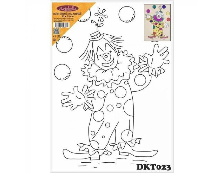 DKT023 desenli tuval kompozit boyama 25x35 cm