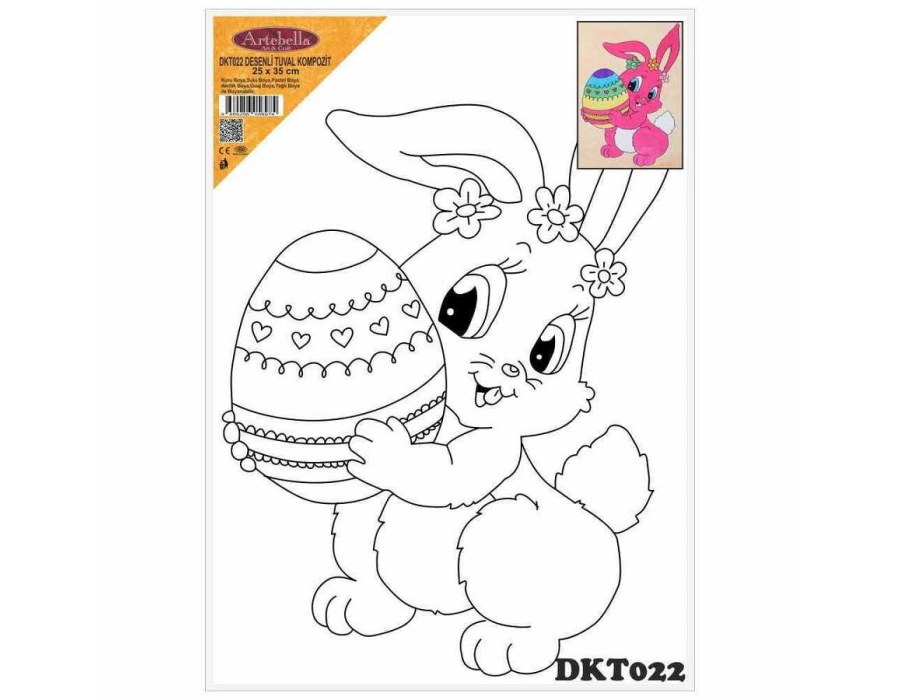 DKT022 desenli tuval kompozit boyama 25x35 cm