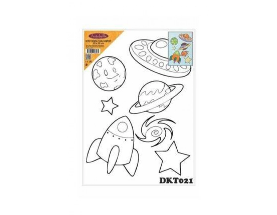 DKT021 desenli tuval kompozit boyama 25x35 cm