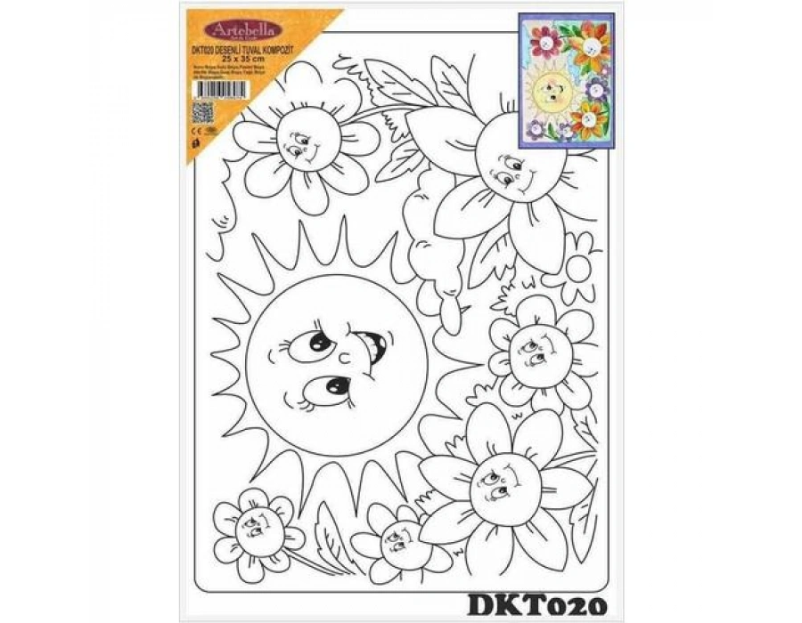 DKT020 desenli tuval kompozit boyama 25x35 cm