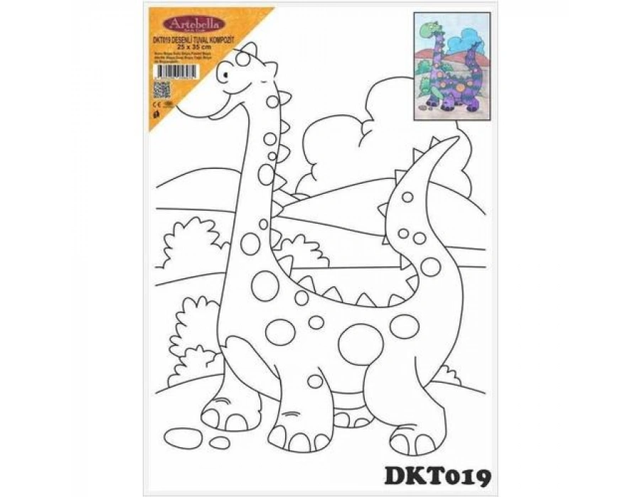 DKT019 desenli tuval kompozit boyama 25x35 cm