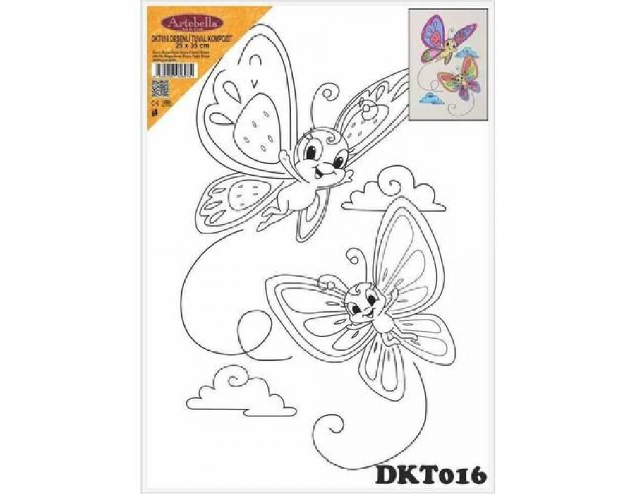 DKT016 desenli tuval kompozit boyama 25x35 cm