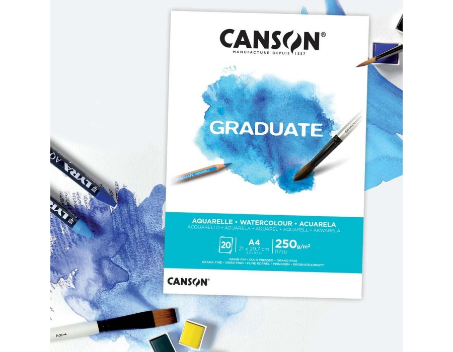 Canson Graduate Watercolour 250g/m2 A4 suluboya  Resim Defteri