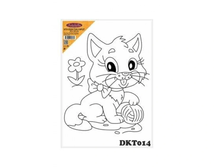 DKT014 desenli tuval kompozit boyama 25x35 cm