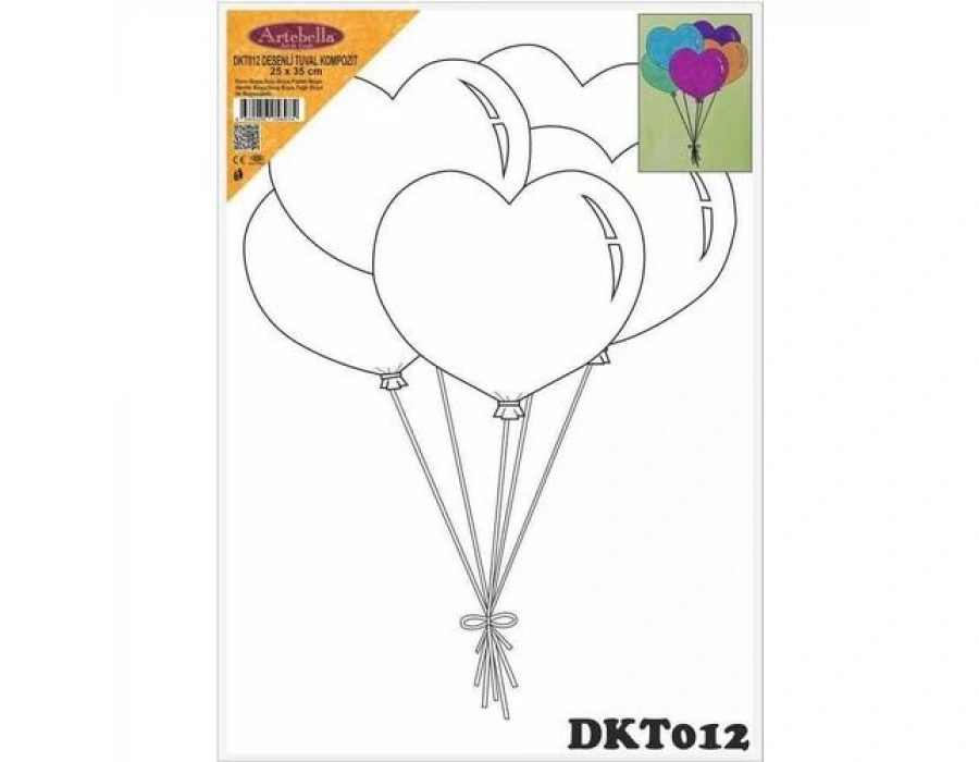 DKT012 desenli tuval kompozit boyama 25x35 cm