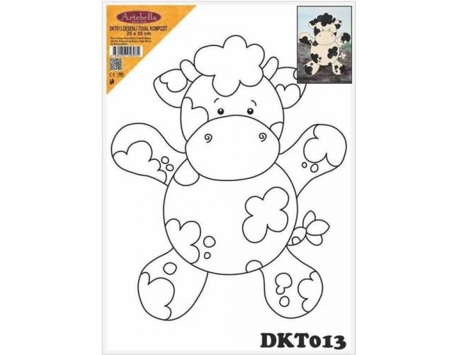 DKT013 desenli tuval kompozit boyama 25x35 cm