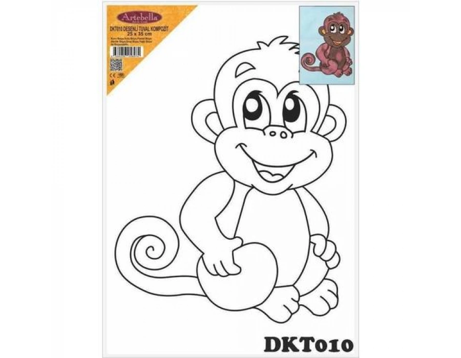 DKT010 desenli tuval kompozit boyama 25x35 cm