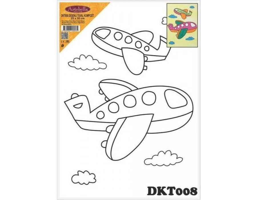 DKT008 desenli tuval kompozit boyama 25x35 cm