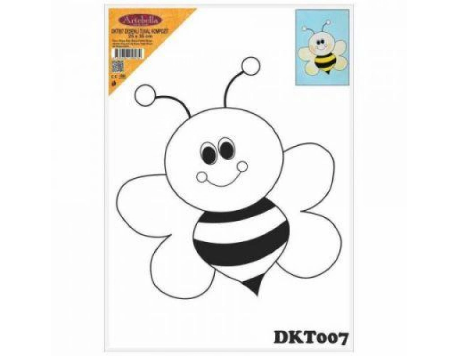 DKT007 desenli tuval kompozit boyama 25x35 cm