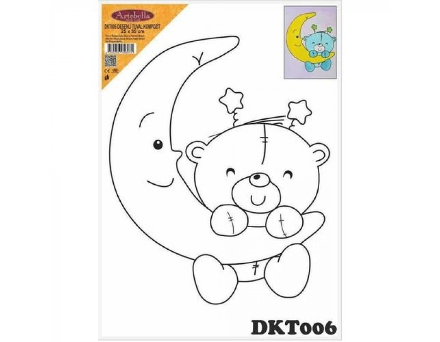 DKT006 desenli tuval kompozit boyama 25x35 cm