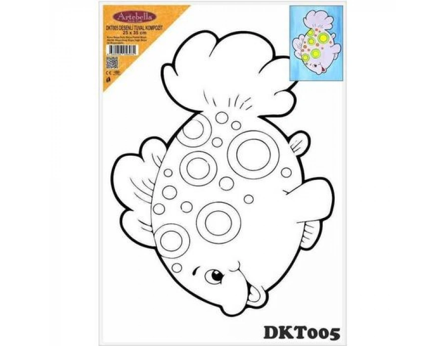 DKT005 desenli tuval kompozit boyama 25x35 cm