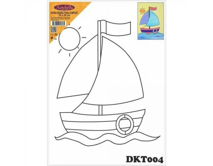 DKT004 desenli tuval kompozit boyama 25x35 cm