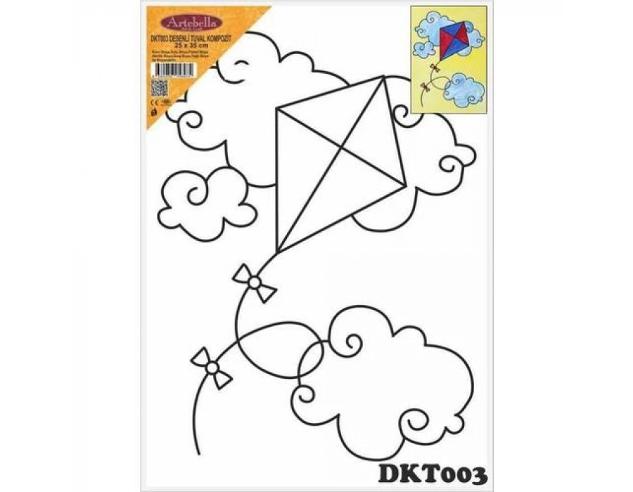 DKT003 desenli tuval kompozit boyama 25x35 cm