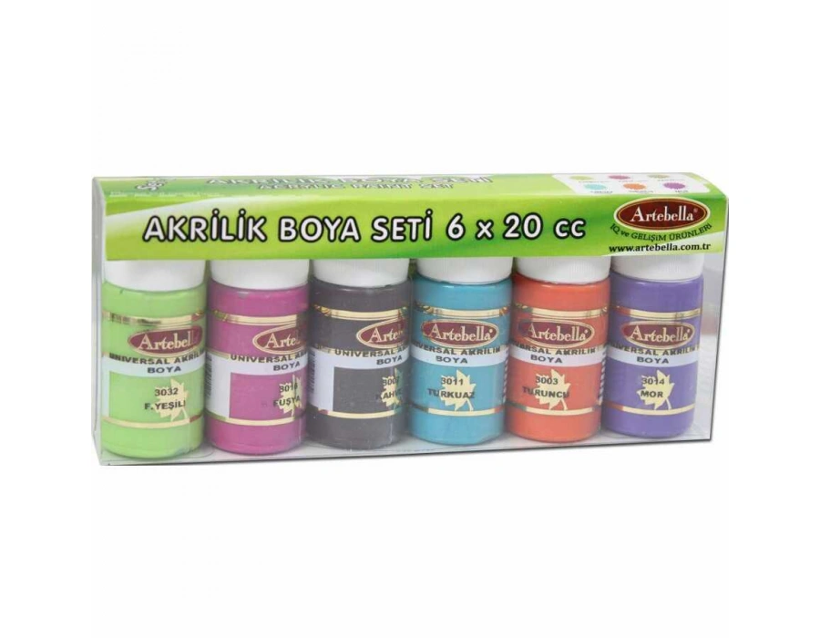 Abs40020 Artebella Unıversal Akrilik Boya sri  6’lı Set-2 20 cc