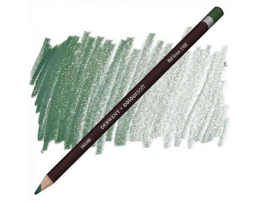derwent coloursoft mid green c400