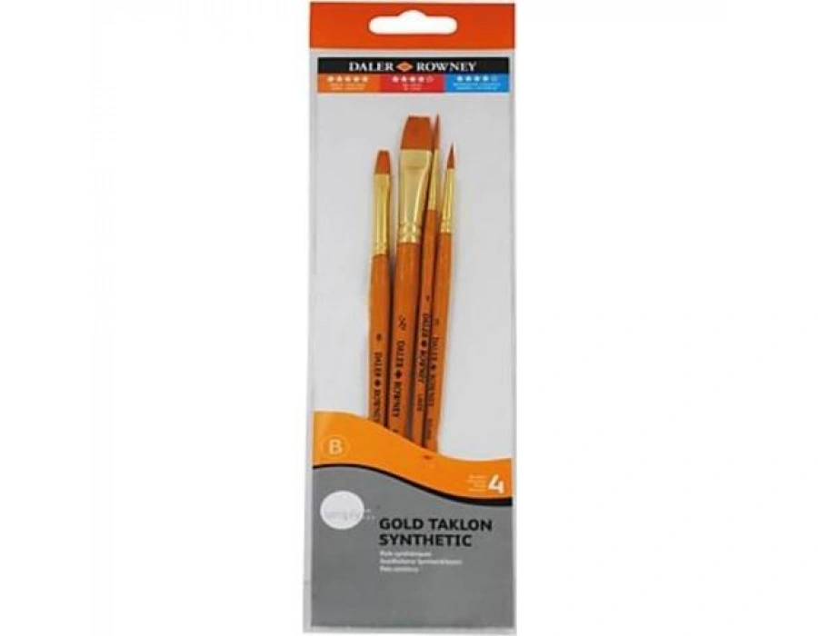 Daler Rowney Simply Gold Taklon Synthetic 4ü Fırça Seti KOD:402