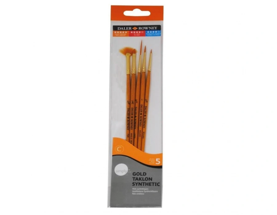 Daler Rowney Simply Gold Taklon Synthetic Fırça Seti KOD 500