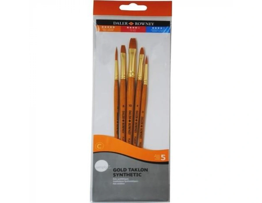 Daler Rowney Simply Gold Taklon Synthetic Fırça Seti KOD 501