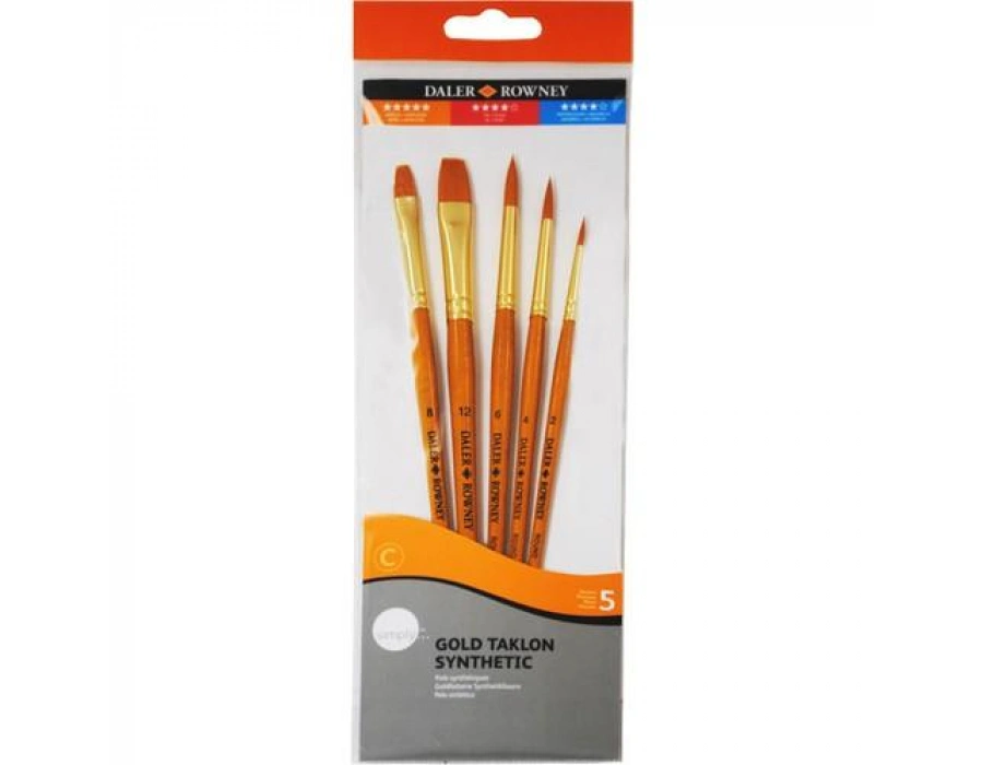 Daler Rowney Simply Gold Taklon Synthetic  Fırça Seti KOD 502
