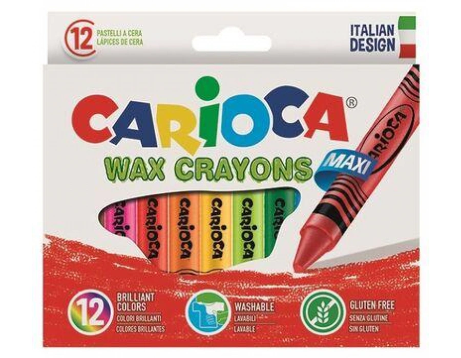 CARİOCA WAX MAXI YIKANABİLİR PASTEL BOYA KALEMİ 12Lİ