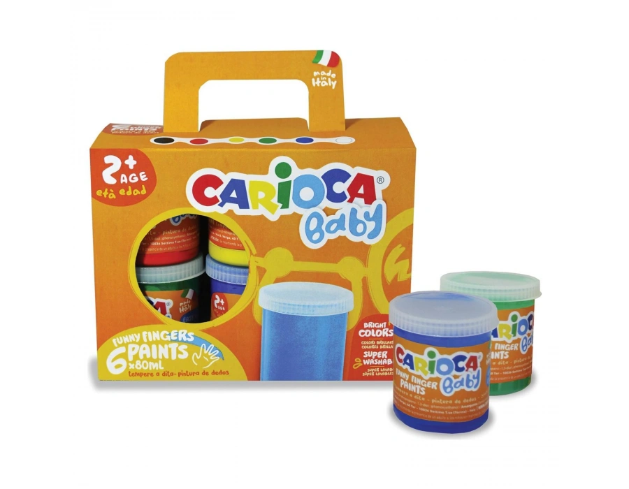 Carioca bebek parmak boyası 6 lı 6x80 ml süper yıkanabilir 2 yaş
