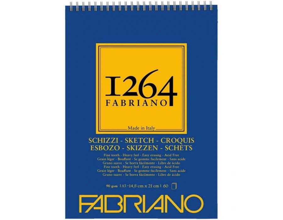 Fabriano 1264 Sketch Paper Eskiz Defteri 90 gr. 60 yp. ü. spiralli A5